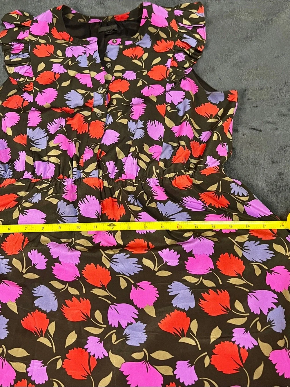 J Crew Wms Floral Silk Flutter Sleeve Pleated Retro‎ Whimsical Midi Dress 10